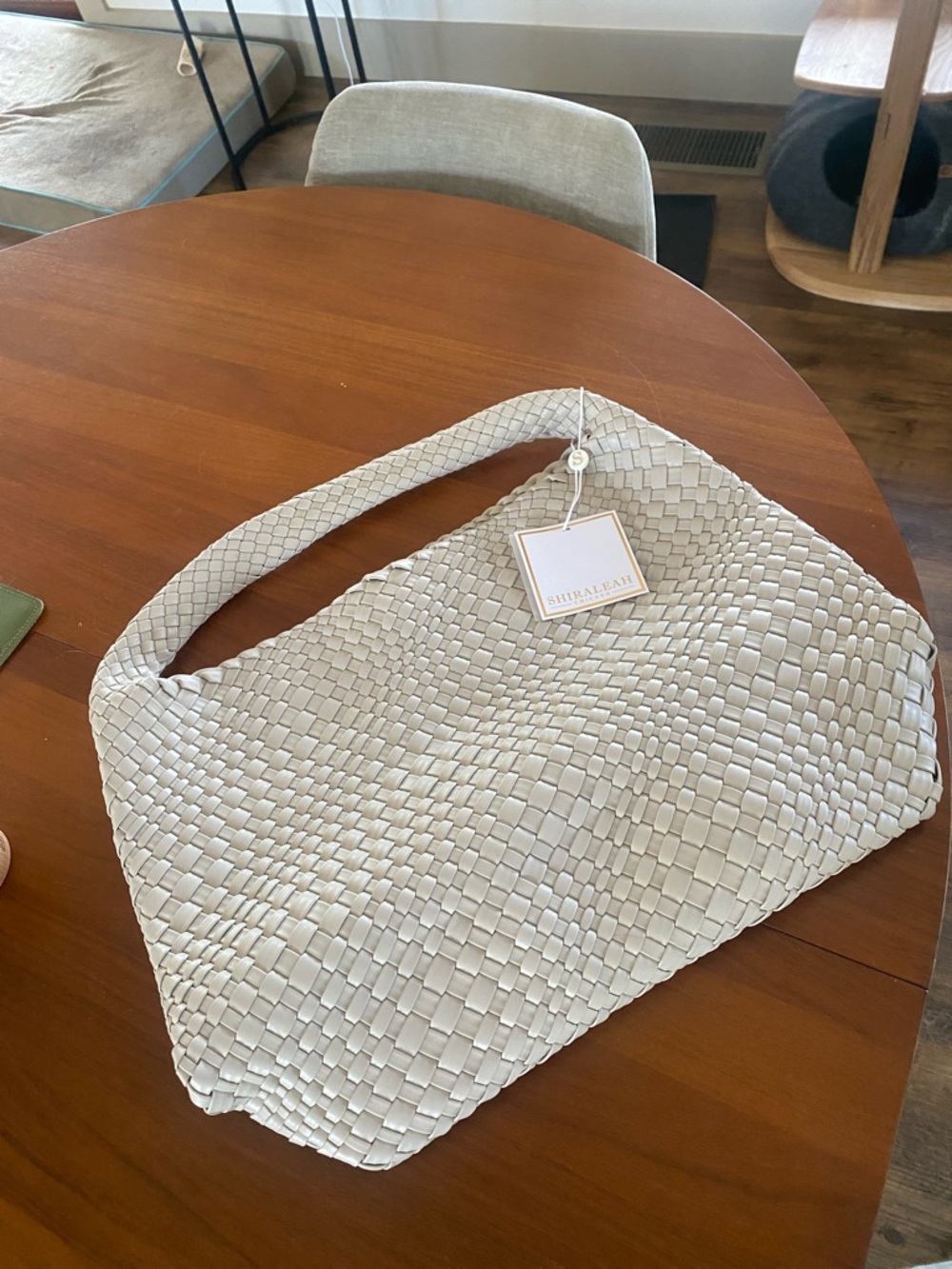 Shiraleah Cream Woven Shoulder Bag